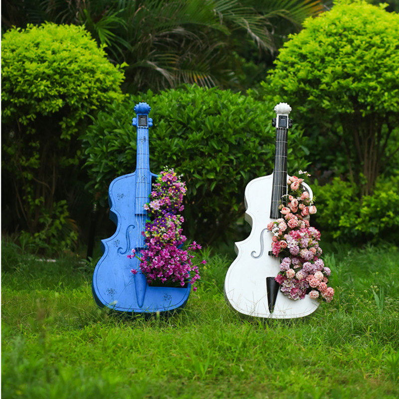 Bonsai Garden Art - Cello-förmige Gartenfigur, große Outdoor-Terrassen-Kunstdekoration, Skulptur für