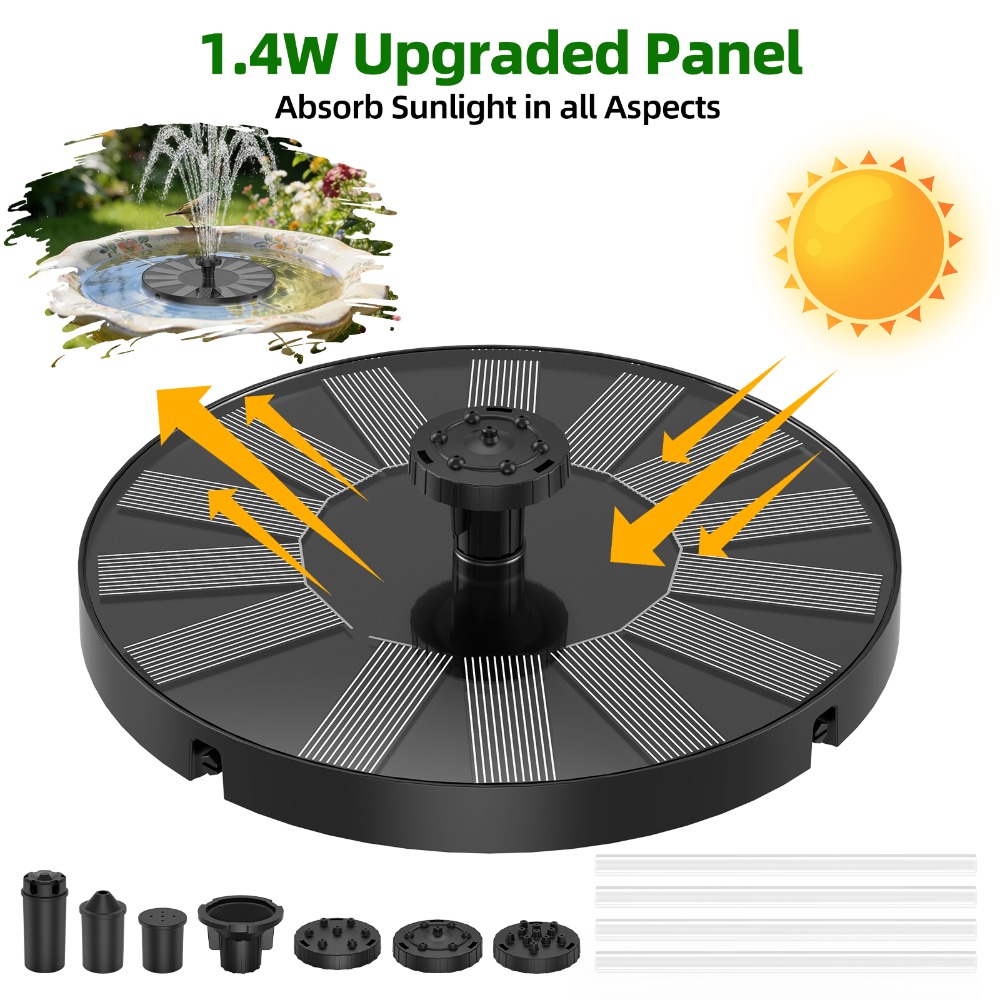 Bonsai Garden Fountain - Neue 1,4W Solar-Springbrunnenpumpe, stabil und langlebig,