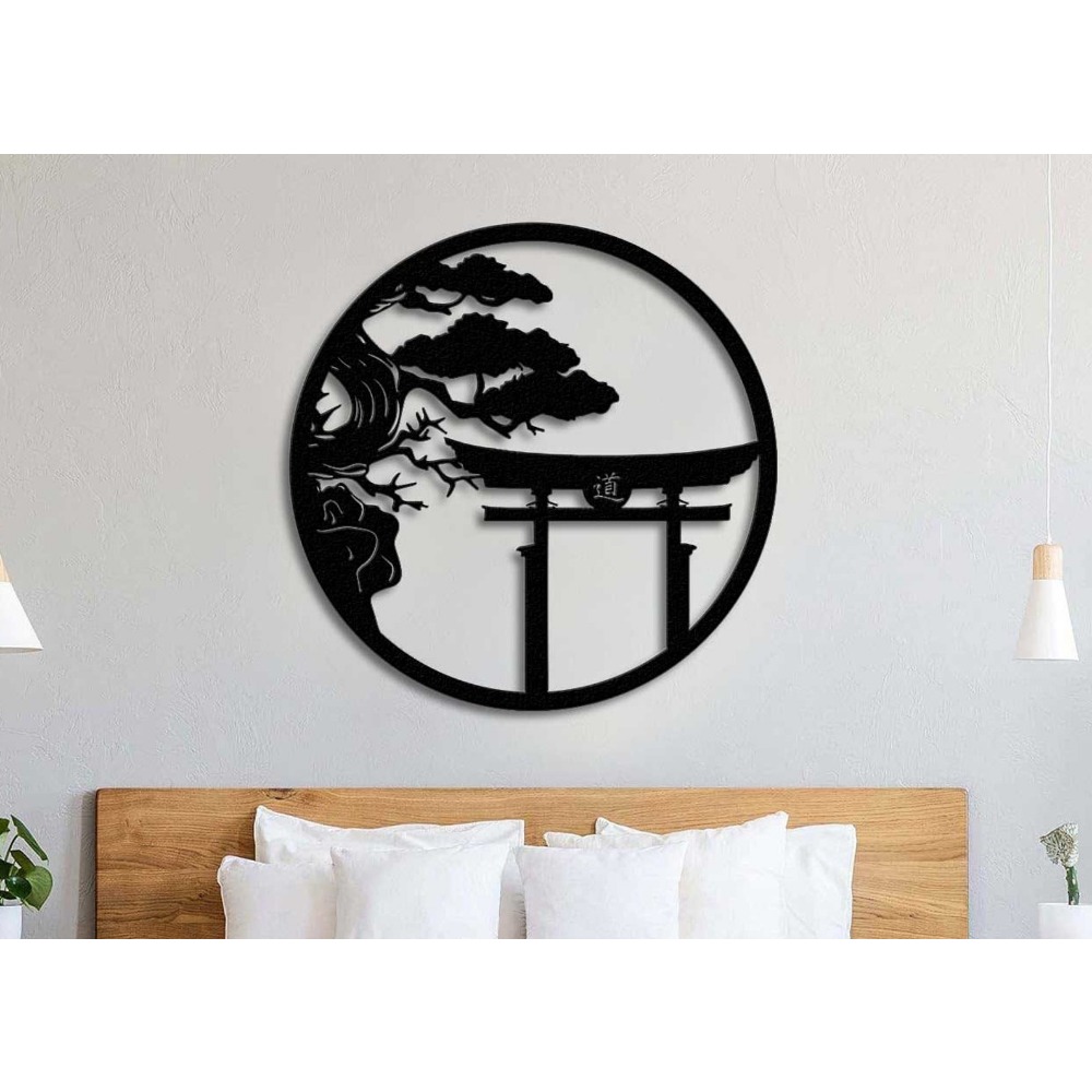 Bonsai Garden Art - Marken-Kirschblütenbaum Metall-Wandkunst Japanischer Bonsai Eisen-Hängedekoration Rustikale