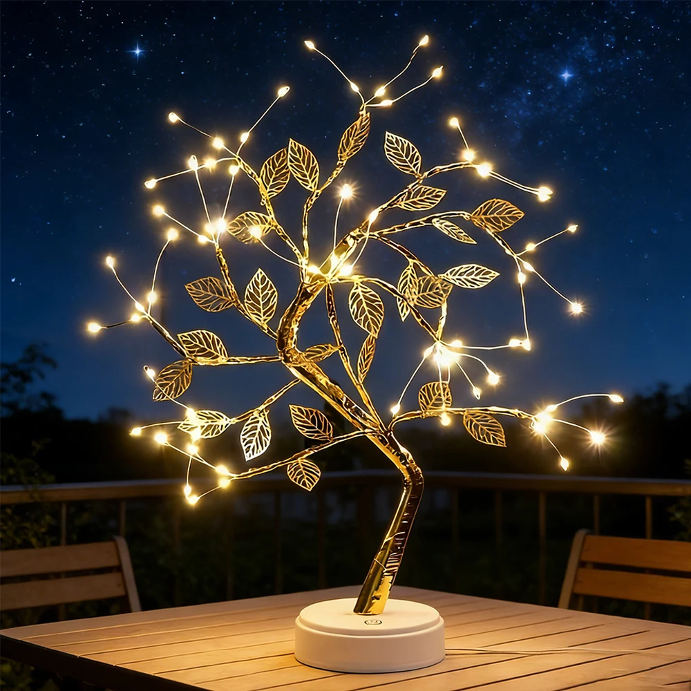 Bonsai Garden Dc - LED-Baum-Nachtlicht, batteriebetrieben, mit Schalter, künstlicher Bonsai-Kirschbaum,
